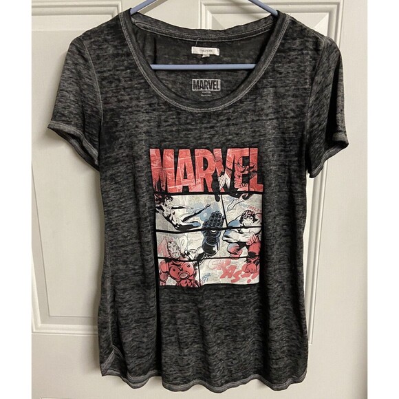 Maurices Marvel T-Shirt Womens Small Black Graphic Spiderman Hulk Burner - Picture 2 of 5